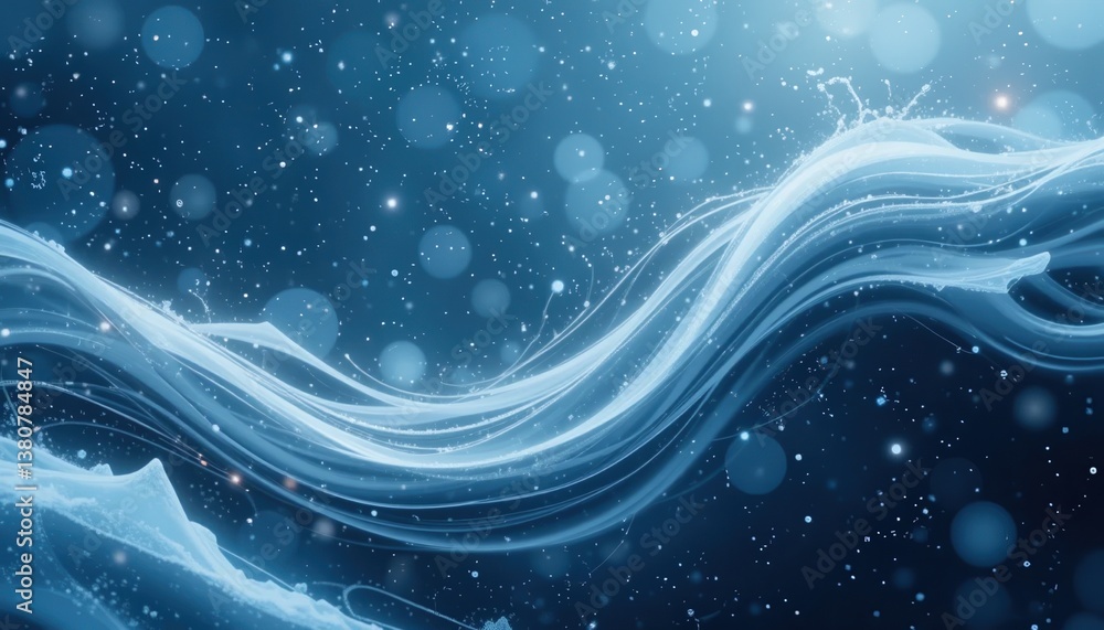 Poster dynamic frost patterns dancing in the air a visual symphony of snowflakes arctic environment abstrac