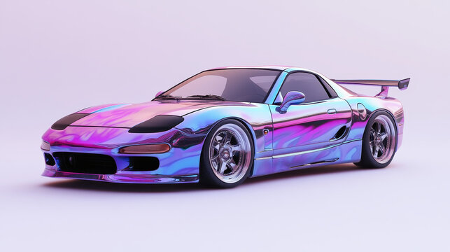 CG 3d render of generic luxury sport car isolated on a white background
