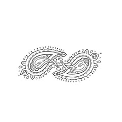 Classic Iranian paisley design illustration