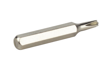 Replacement bit for cruciform screwdriver isolated from background
