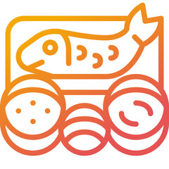 meal gradient line icon