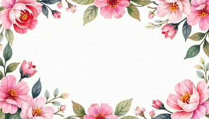 Fototapeta premium Delicate watercolor floral pattern, perfect for spring flyers , business, illustration