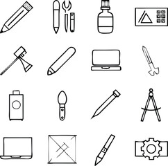 Creative Tools Icons Vector Art