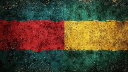 Grunge Style Flag of Cameroon and Benin with Vintage Texture