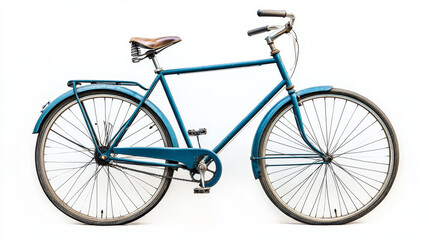 Retro blue bicycle on a white background.
