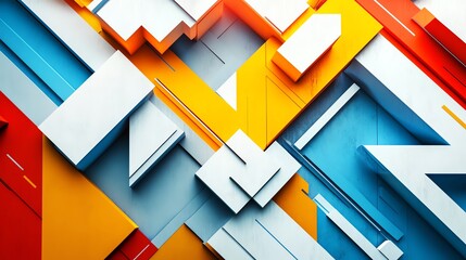 Colorful geometric abstract 3D art design.