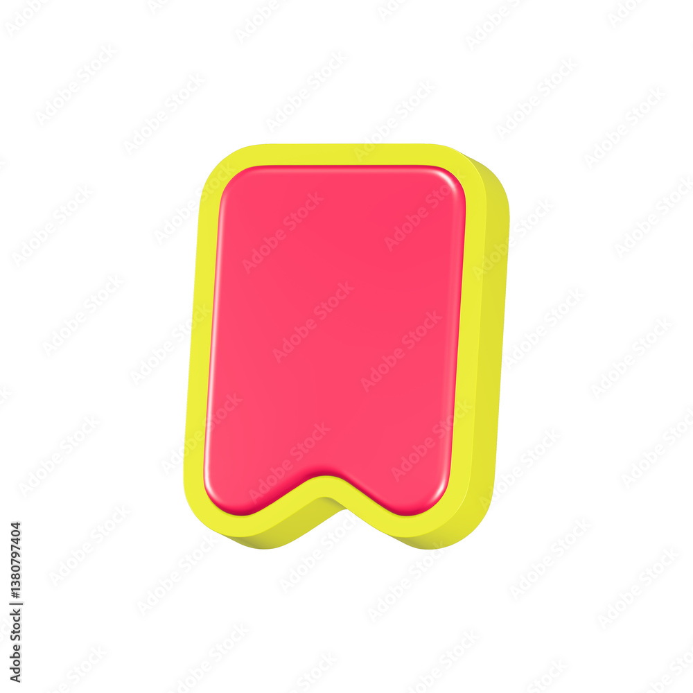 Poster bookmark icon 3d rendering app for web button