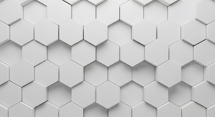 Naklejka premium Abstract Hexagon Pattern: Modern Geometric White 3D Render