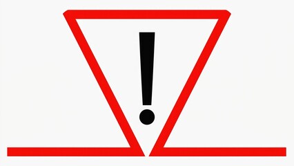 Warning sign with red and white background and black exclamation mark, ideal for use in educational or public settings