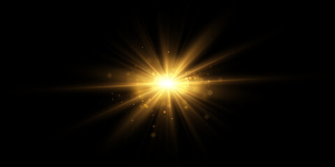 
Vector glow. Shiny bright light. Yellow star. Light explosion