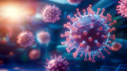 Microscopic View of a Virus: Detailed 3D Rendering of a Viral Pathogen
