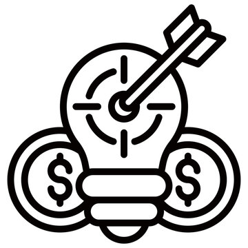 Strategy and Goals Icon Business Opportunity and Planning Management Line Design Vector Concept
