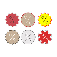 Set of icons with percentage on a white background.Vector.