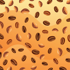 Abstract background with coffee beans with warm colors.Vector.