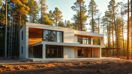 house in autumn forest