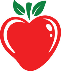 Cute Apple Silhouette Art Design