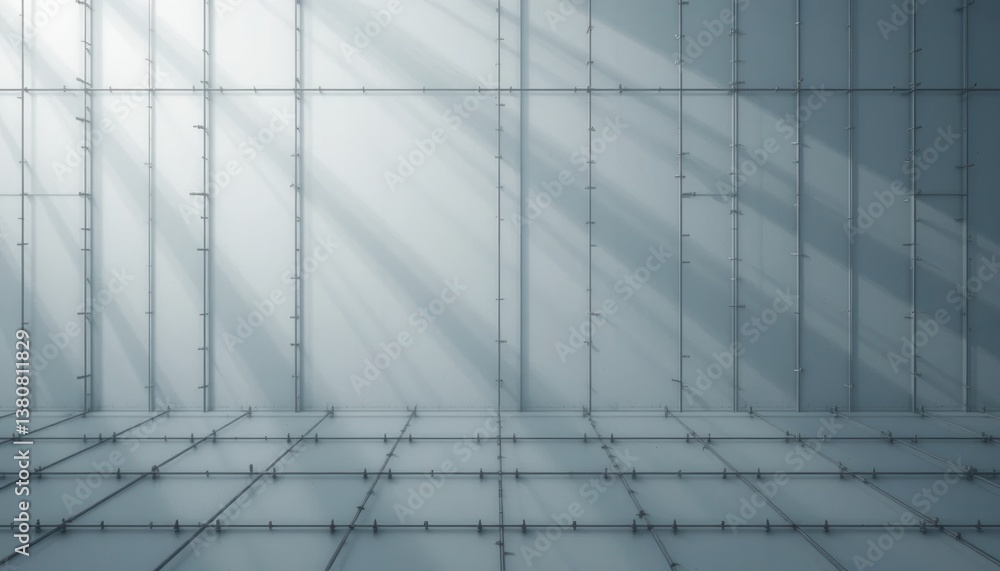 Poster exploring minimalistic architecture modern building digital art indoor space abstract perspective co
