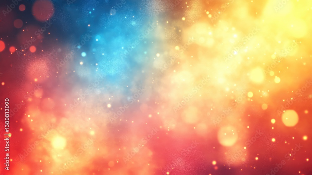 Poster Colorful abstract background with vibrant bokeh effect  