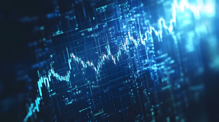 A vibrant abstract representation of financial data trends, showcasing dynamic graphs and digital elements.