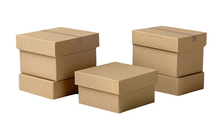 Fototapeta premium Cardboard Boxes: Stacked cardboard boxes, conveying themes of packaging, shipping, delivery, and storage.