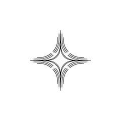 Obraz premium Minimalist Starburst Graphic, Line Art, Modern, Elegant Design Element