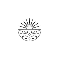 Celestial Line Art: Sun, Moon, Stars, Minimalist Design
