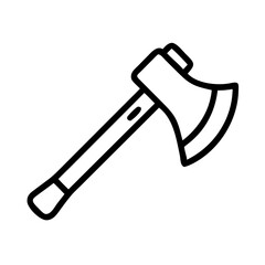 Fire axe icon, minimalistic design, black and white, vector 