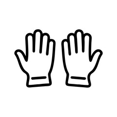 Obraz premium Fire gloves icon, minimalistic design, black and white, vector 