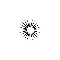 Obraz premium Abstract Sun Symbol: Black and White Geometric Design, Minimalist Style