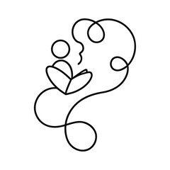 Minimalist Line Art of Person Journaling , Creative Writing Illustration