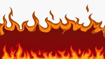 A burning flame on a white background, ideal for use in illustrations, designs or as a focal point