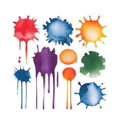 set of watercolor splashes