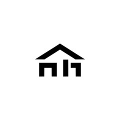 Geometric Home Icon in Black & White: Modern Minimalist Logo