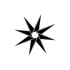 Obraz premium Abstract Starburst Logo: Black & White Geometric Design
