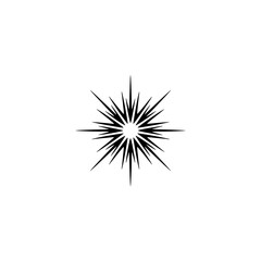 Fototapeta premium Minimalist Black Starburst on White Background