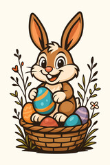 Easter Buny with Easter eggs