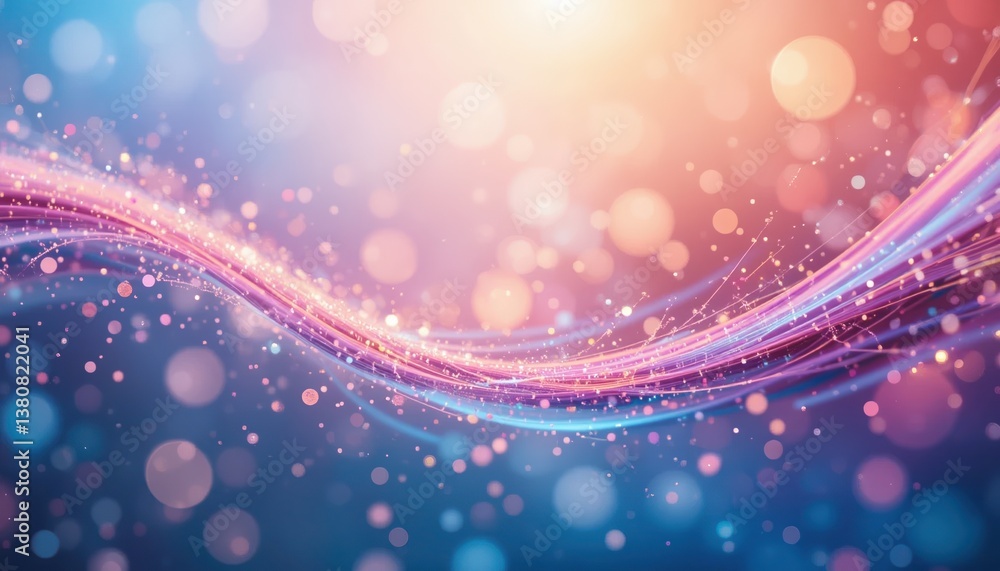 Poster dynamic colorful light waves abstract background digital art vibrant environment close-up view imagi