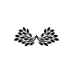 Elegant Black Leafy Design on White Background