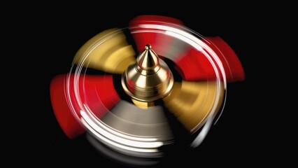 A spinning object against a black background