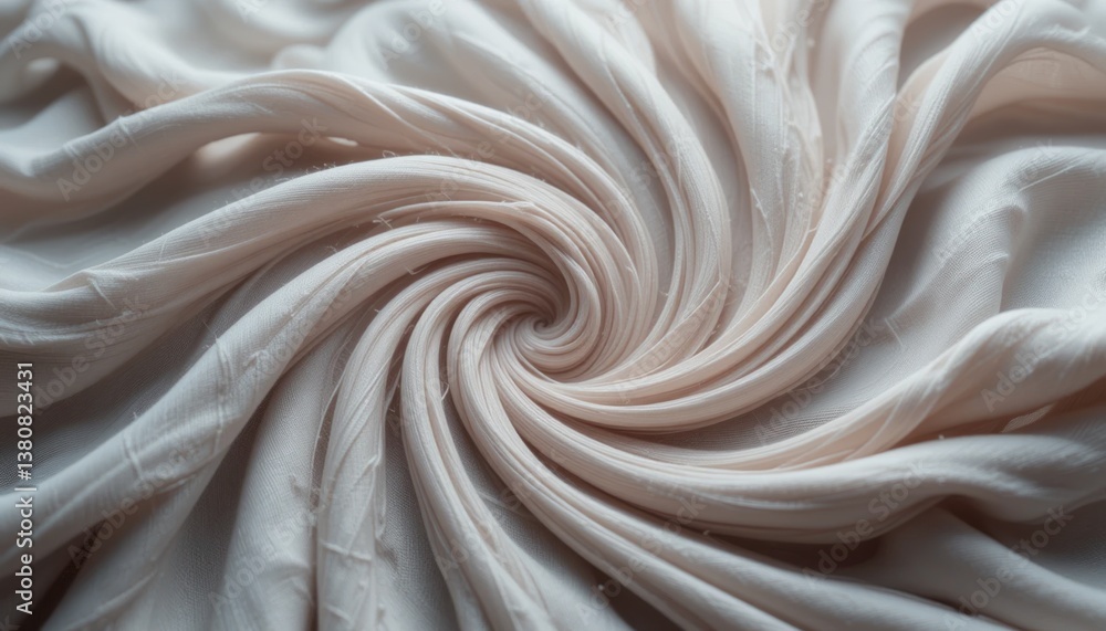 Poster elegant fabric twisting and swirling patterns textile design close-up shot soft lighting abstract co