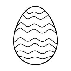 Continuous line drawing of an easter egg with a minimalist design. Vector illustration.
