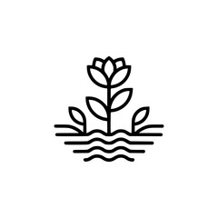 Minimalist Lotus Flower Logo: Black & White, Modern Design