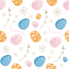 Easter egg and bunny seamless pattern