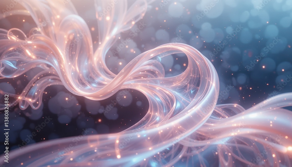 Poster dynamic light trails and bokeh effects abstract art digital creation ethereal environment captivatin