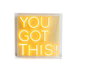 Motivational neon sign featuring the phrase you got this for inspiring spaces