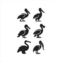 set of vector birds