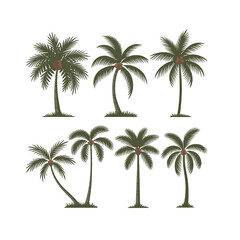 palm trees set