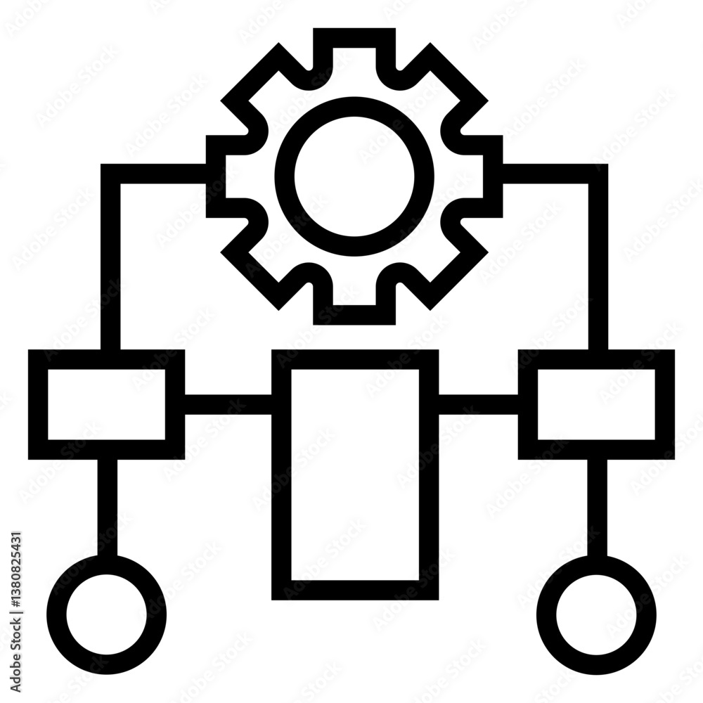 Aufkleber database algorithm vector icon
