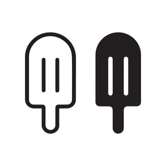 Silhouette and outline of Ice Cream Icons