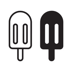 Silhouette and outline of Ice Cream Icons
